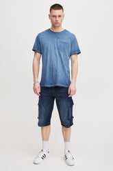 Short Blend en Jeans Poche Cargo Denim Dark Blue