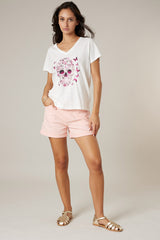 Tee-Shirt Deeluxe M/C Butterskull White