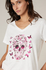 Tee-Shirt Deeluxe M/C Butterskull White