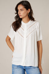 Blouse Brodée  M/C Deeluxe White