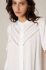 Blouse Brodée  M/C Deeluxe White
