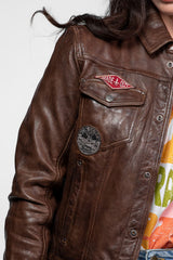 Veste Cuir Von Dutch Dark Cognac