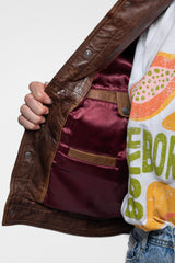 Veste Cuir Von Dutch Dark Cognac