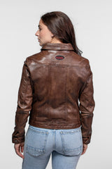 Veste Cuir Von Dutch Dark Cognac