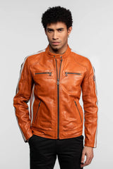 Blouson Cuir Motard Daytona Burnt Orange