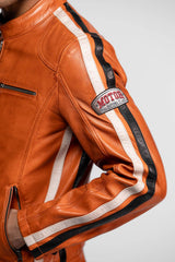 Blouson Cuir Motard Daytona Burnt Orange