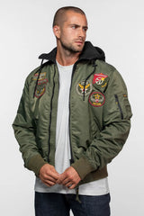 Bombers Aviateur Daytona avec capuche Khaki Green
