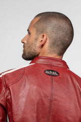 Blouson Motard en Cuir Von Dutch Red
