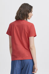 Tee-Shirt Fransa M/C Rouge Imprimé Coeur