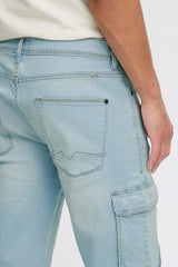 Short Blend en Jeans Poche Cargo Denim Light Blue