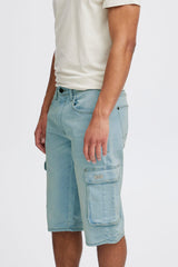 Short Blend en Jeans Poche Cargo Denim Light Blue