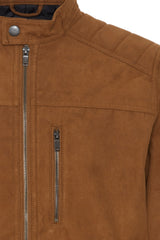 Veste Blend Col Motard BROWN suédine