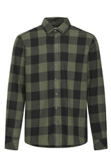 Chemise M/L Blend à carreaux Vert