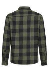 Chemise M/L Blend à carreaux Vert