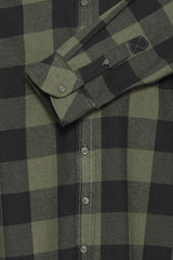 Chemise M/L Blend à carreaux Vert