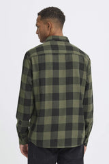 Chemise M/L Blend à carreaux Vert