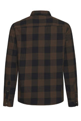 Chemise M/L Blend à carreaux Marron