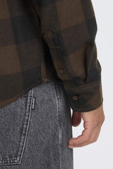 Chemise M/L Blend à carreaux Marron