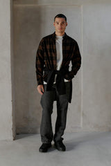 Chemise M/L Blend à carreaux Marron