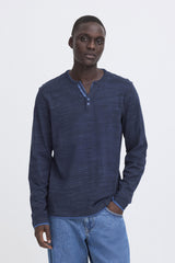 T-Shirt Blend M/L Col V Bleu