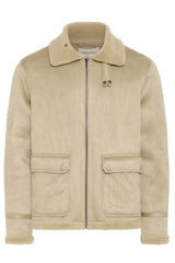 Blouson Enduit Blend Doublé Sherpa Beige