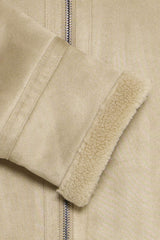 Blouson Enduit Blend Doublé Sherpa Beige
