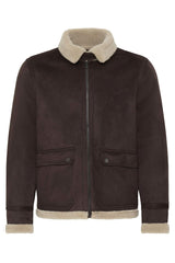 Blouson Enduit Blend doublé Sherpa Choco