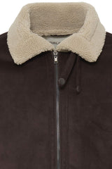 Blouson Enduit Blend doublé Sherpa Choco
