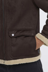 Blouson Enduit Blend doublé Sherpa Choco