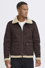 Blouson Enduit Blend doublé Sherpa Choco