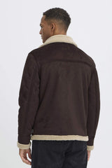 Blouson Enduit Blend doublé Sherpa Choco