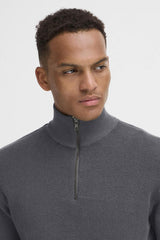 Pull Blend Col Camionneur Gris Chiné