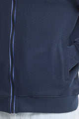 Sweat Blend à capuche Zippé  Maille Piquée Navy