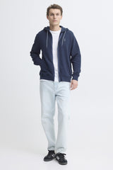 Sweat Blend à capuche Zippé  Maille Piquée Navy