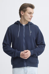 Sweat Blend à capuche Zippé  Maille Piquée Navy
