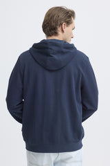 Sweat Blend à capuche Zippé  Maille Piquée Navy