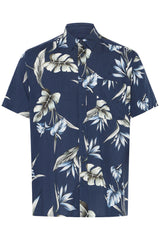 Chemise Blend M/C Florale Navy