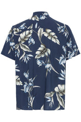 Chemise Blend M/C Florale Navy