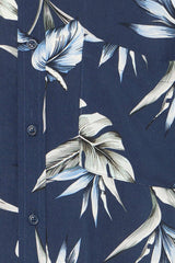 Chemise Blend M/C Florale Navy