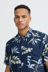 Chemise Blend M/C Florale Navy
