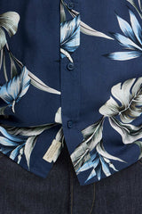 Chemise Blend M/C Florale Navy