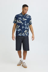 Chemise Blend M/C Florale Navy