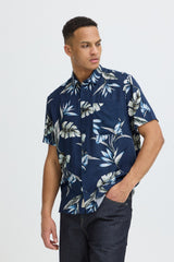 Chemise Blend M/C Florale Navy