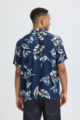 Chemise Blend M/C Florale Navy
