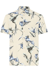 Chemise Blend M/C Florale Beige