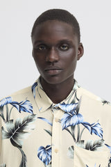 Chemise Blend M/C Florale Beige