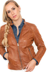 Blouson Cuir Isabela New Cognac