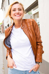 Blouson Cuir Isabela New Cognac