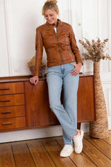 Blouson Cuir Isabela New Cognac