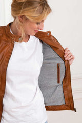 Blouson Cuir Isabela New Cognac